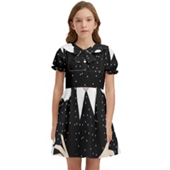 Wednesday Addams Kids  Bow Tie Puff Sleeve Dress by Fundigitalart234