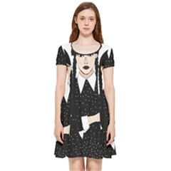 Wednesday Addams Inside Out Cap Sleeve Dress by Fundigitalart234