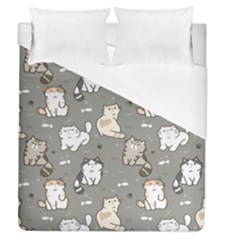 Cute Cat Pattern Cartoon Duvet Cover (queen Size) by Cowasu