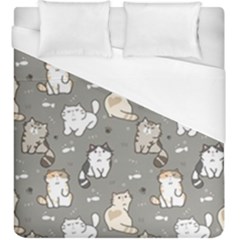 Cute Cat Pattern Cartoon Duvet Cover (king Size) by Cowasu