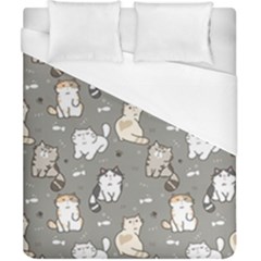 Cute Cat Pattern Cartoon Duvet Cover (california King Size) by Cowasu