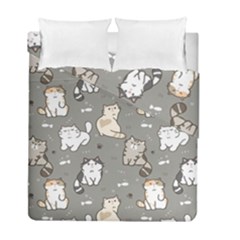 Cute Cat Pattern Cartoon Duvet Cover Double Side (full/ Double Size) by Cowasu