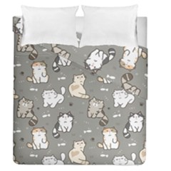 Cute Cat Pattern Cartoon Duvet Cover Double Side (queen Size) by Cowasu