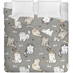 Cute Cat Pattern Cartoon Duvet Cover Double Side (king Size) by Cowasu