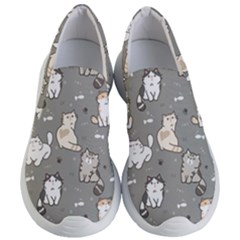 Cute Cat Pattern Cartoon Women s Lightweight Slip Ons by Cowasu