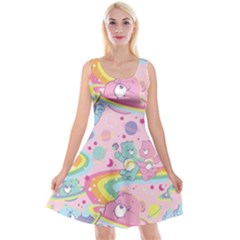 Bears Kawaii Pattern Reversible Velvet Sleeveless Dress by Cowasu