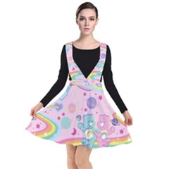 Bears Kawaii Pattern Plunge Pinafore Dress by Cowasu