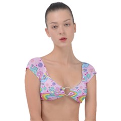 Bears Kawaii Pattern Cap Sleeve Ring Bikini Top by Cowasu