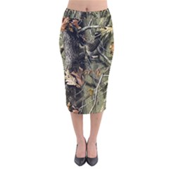 Realtree Camo Seamless Pattern Velvet Midi Pencil Skirt by Cowasu