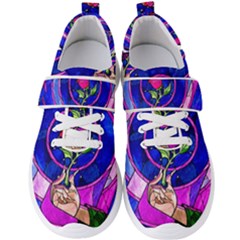 Stained Glass Rose Men s Velcro Strap Shoes by Cowasu