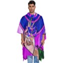 Stained Glass Rose Men s Hooded Rain Ponchos View1