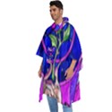 Stained Glass Rose Men s Hooded Rain Ponchos View2