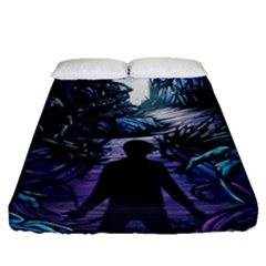 Horror Psychedelic Art Fitted Sheet (queen Size) by Cowasu