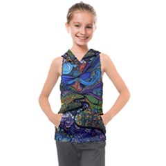 Psychedelic Landscape Kids  Sleeveless Hoodie by Cowasu