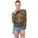 Grateful Dead Pattern Banded Bottom Chiffon Top View1