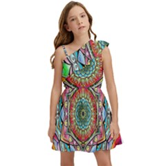 Mandalas Psychedelic Kids  One Shoulder Party Dress by Cowasu