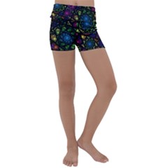 Stained Glass Crystal Art Kids  Lightweight Velour Yoga Shorts by Cowasu