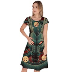 Dragon Art Classic Short Sleeve Dress by Cowasu