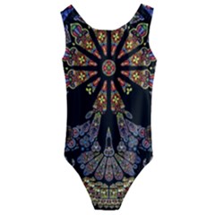 Skull Death Mosaic Artwork Stained Glass Kids  Cut-out Back One Piece Swimsuit by Cowasu