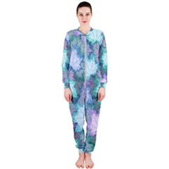 Leaves Glitter Background Winter Onepiece Jumpsuit (ladies) by Bangk1t