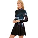 Psychedelic Astronaut Trippy Space Art Long Sleeve Velour Longline Dress View2