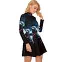 Psychedelic Astronaut Trippy Space Art Long Sleeve Velour Longline Dress View3