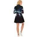 Psychedelic Astronaut Trippy Space Art Long Sleeve Velour Longline Dress View4