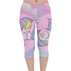 Unicorn Stitch Velvet Capri Leggings  by Bangk1t