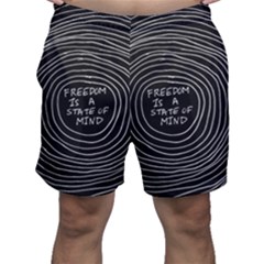 Psychedelic Art Freedom Is A State Of Mind Trippy Quotes Men s Shorts by Bangk1t