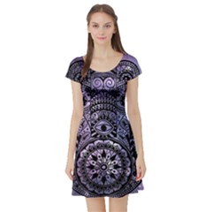 Hamsa Hand Short Sleeve Skater Dress by Bangk1t