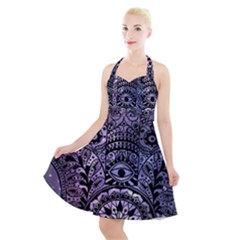 Hamsa Hand Halter Party Swing Dress  by Bangk1t