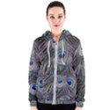 Peacock Feathers Peacock Bird Feathers Women s Zipper Hoodie View1