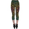 Circuit Hexagonal Geometric Pattern Background Pattern Capri Leggings  View2