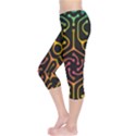 Circuit Hexagonal Geometric Pattern Background Pattern Capri Leggings  View3