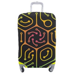 Circuit Hexagonal Geometric Pattern Background Pattern Luggage Cover (medium) by Ndabl3x