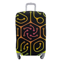 Circuit Hexagonal Geometric Pattern Background Pattern Luggage Cover (small) by Ndabl3x