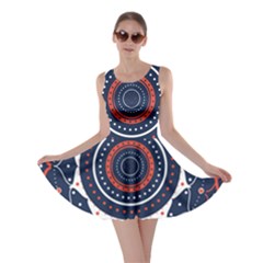 Mandala Orange Navy Skater Dress by Ndabl3x