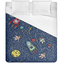 Cat Cosmos Cosmonaut Rocket Duvet Cover (california King Size) by Cowasu