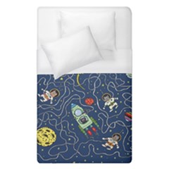 Cat Cosmos Cosmonaut Rocket Duvet Cover (single Size) by Cowasu