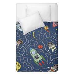 Cat Cosmos Cosmonaut Rocket Duvet Cover Double Side (single Size) by Cowasu