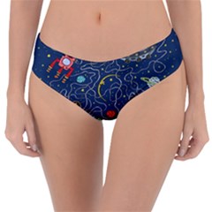 Cat Cosmos Cosmonaut Rocket Reversible Classic Bikini Bottoms by Cowasu