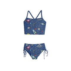 Cat Cosmos Cosmonaut Rocket Girls  Tankini Swimsuit by Cowasu