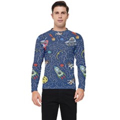 Cat Cosmos Cosmonaut Rocket Men s Long Sleeve Rash Guard by Cowasu