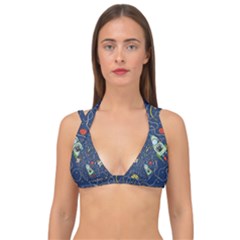 Cat Cosmos Cosmonaut Rocket Double Strap Halter Bikini Top by Cowasu