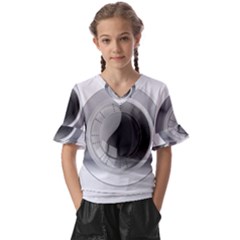 Washing Machines Home Electronic Kids  V-neck Horn Sleeve Blouse by Cowasu