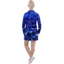 Blue Roses Flowers Plant Romance Blossom Bloom Nature Flora Petals Women s Long Sleeve Casual Dress View2