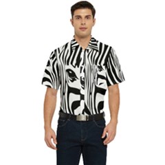 Animal Cute Pattern Art Zebra Men s Short Sleeve Pocket Shirt  by Amaryn4rt