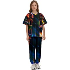 Architecture City Homes Window Kids  Tee And Pants Sports Set by Amaryn4rt