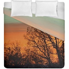 Twilight Sunset Sky Evening Clouds Duvet Cover Double Side (king Size) by Amaryn4rt