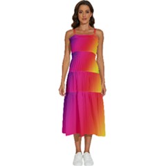 Rainbow Colors Sleeveless Shoulder Straps Boho Dress by Amaryn4rt